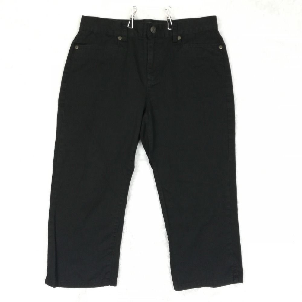 LRL Lauren Ralph Lauren Jeans Co Womens Capri Black Denim Mid Rise 8